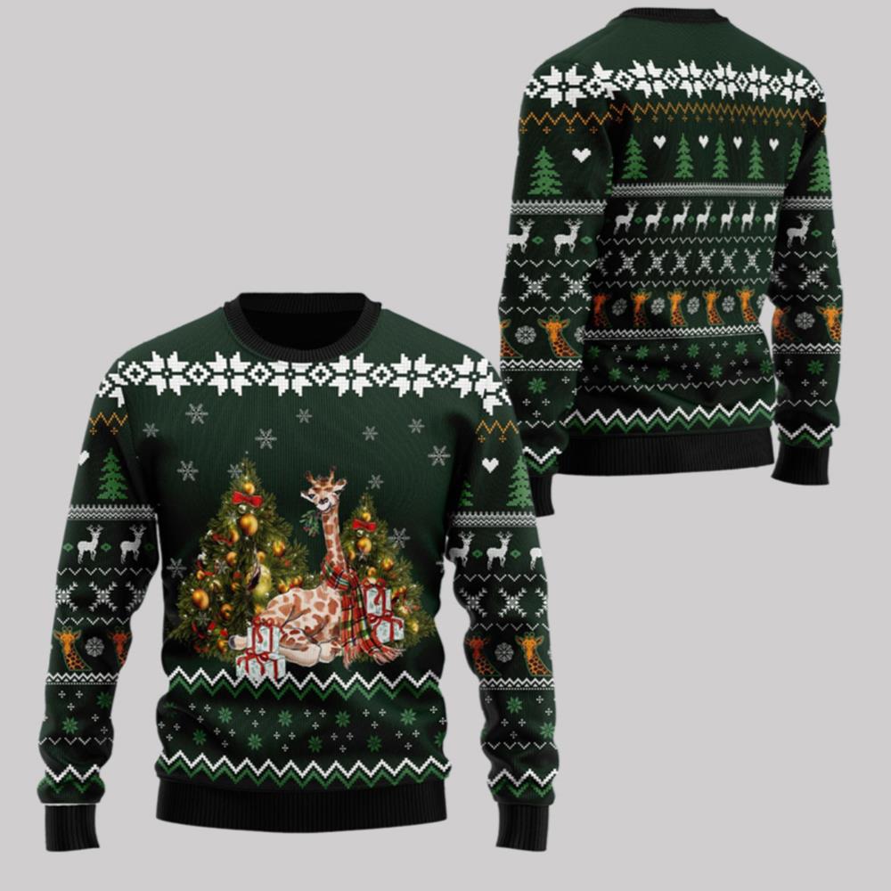 2025 Christmas Giraffe Holiday Ugly Christmas Sweater