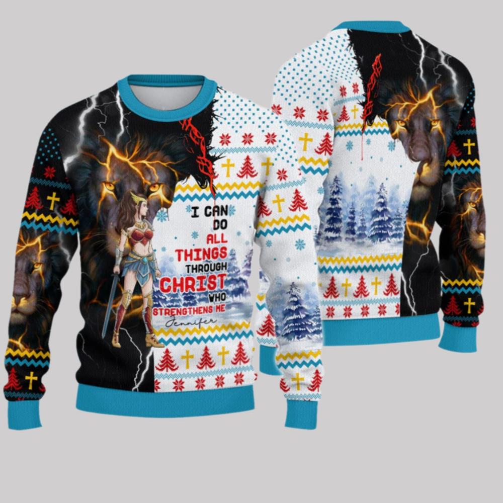 2025 Christmas I Can Do All Things Through Christ Christmas Ugly Sweatshirt