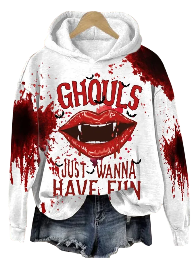 2025 Halloween GHOULS JUST WANNA HAVE FUN Printed Hoodie