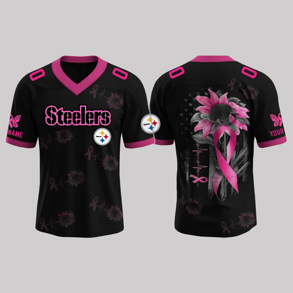 2025 Pittsburgh Steelers X Breast Cancer Awareness Month Black Jersey