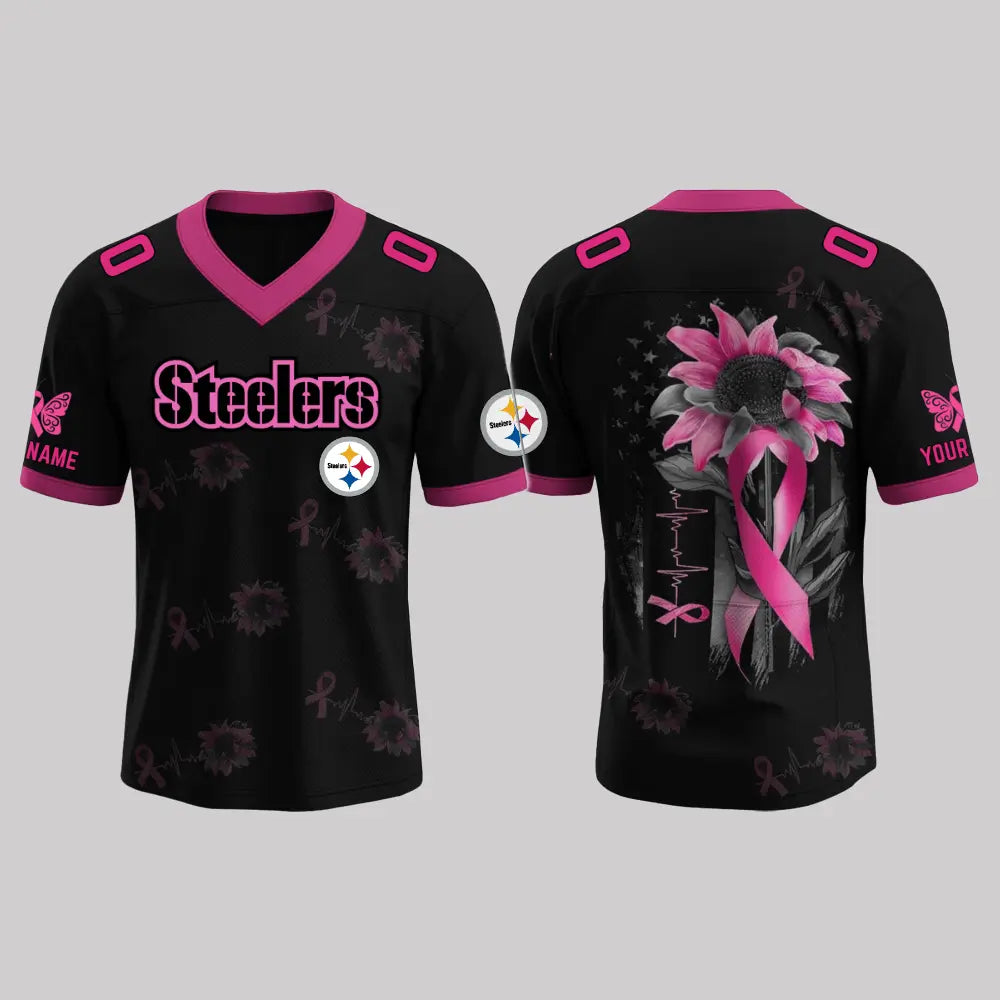 2025 Pittsburgh Steelers X Breast Cancer Awareness Month Black Jersey - Clothingus Diamond