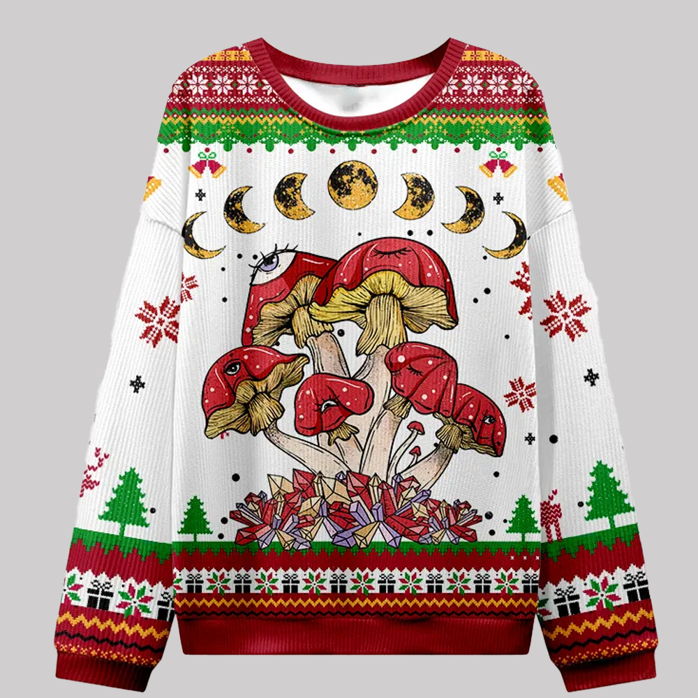 2025 Purplehecate Magic Mushroom Ugly Christmas Sweatshirts