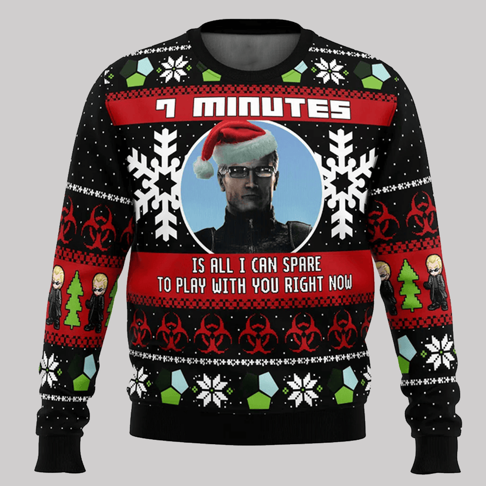 7 Minutes Albert Wesker Resident Evil Ugly Christmas 2025 Sweater
