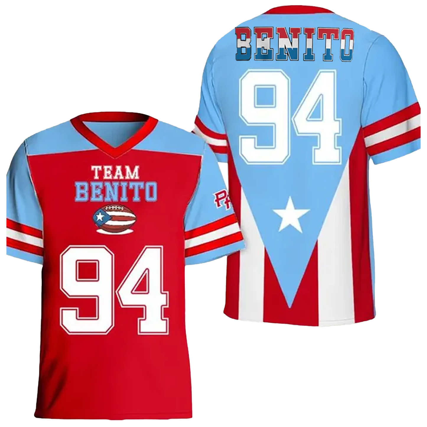 Bad Bunny Team Benito 94 Printed V-neck Shirt