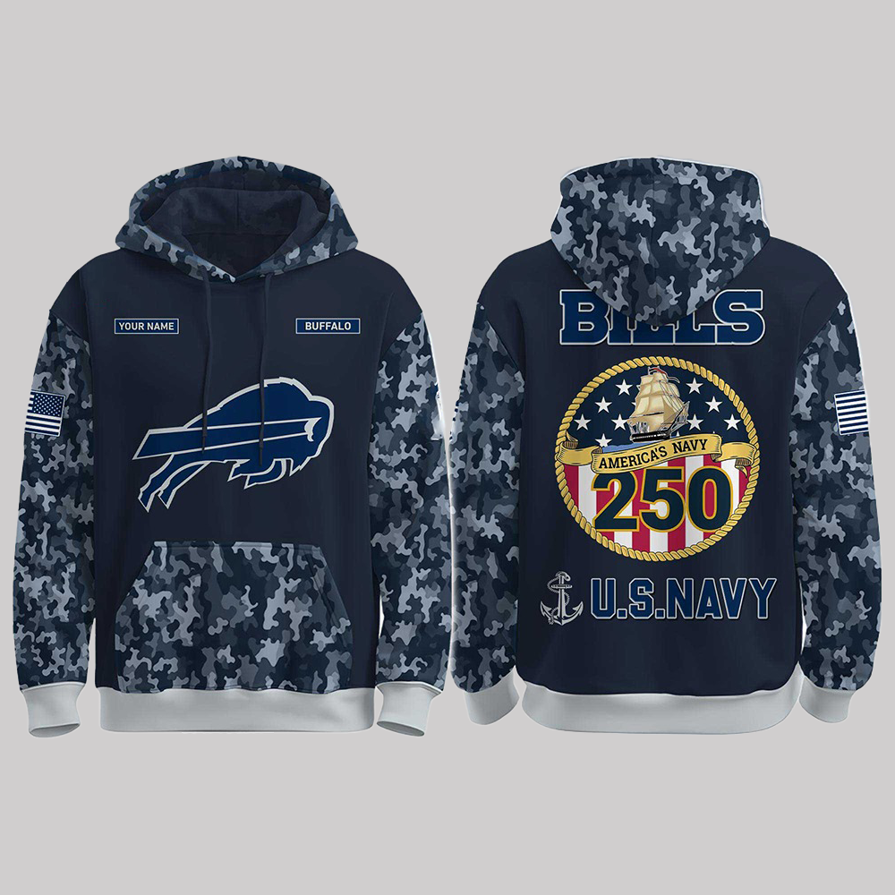 Buffalo Bills x Navy 250th Birthday Hoodie 2025