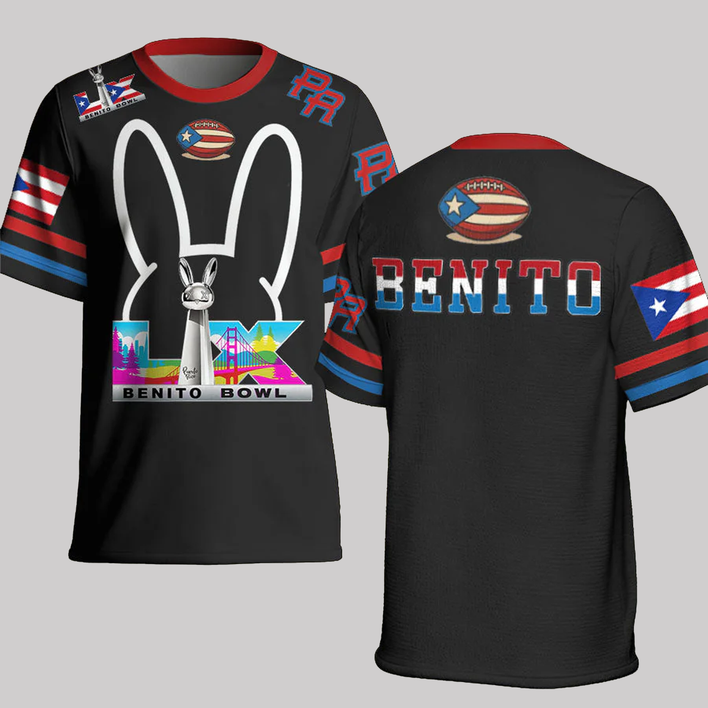 Bunny Football Music Lover Printed Shirt
