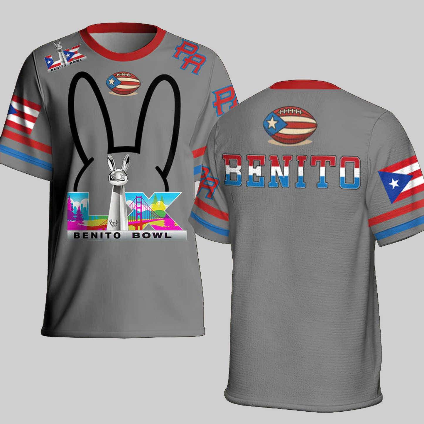 Bunny Football Music Lover Printed Shirt