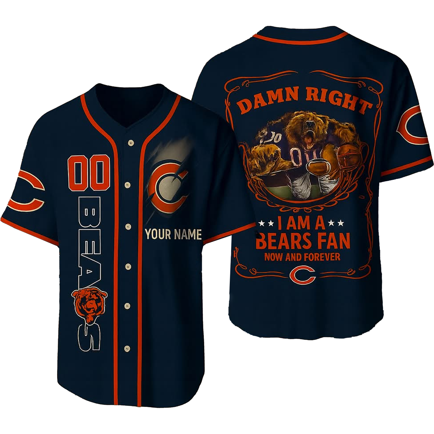Chicago Bears Damn Right I Am A Bears Fan Now And Forever Shirt