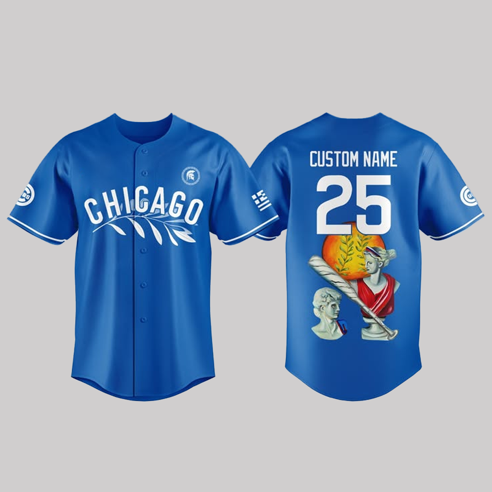 Chicago Cubs Greek Heritage Giveaway Jersey 2025 Clothingus Diamond