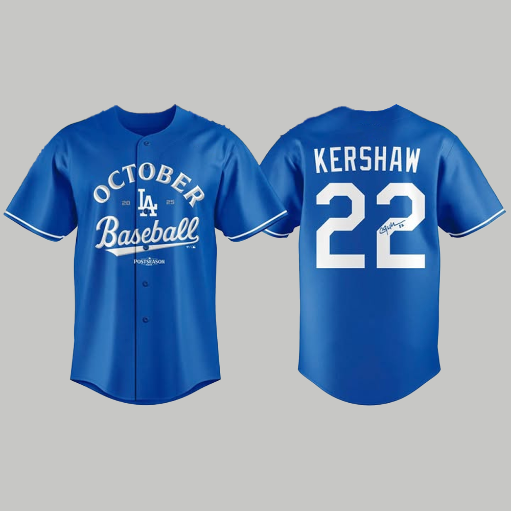 Clayton Kershaw October Los Angeles Dodgers Baseball Jersey