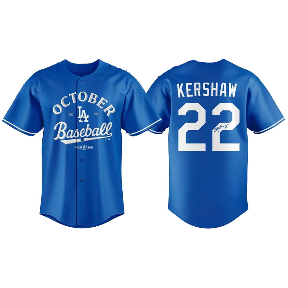 Clayton Kershaw October Los Angeles Dodgers Baseball Jersey