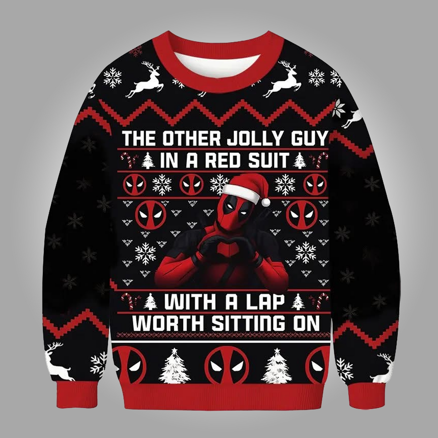 Deadpool The Other Jolly Guy In A Red Suit With A Lap Worth Sitting On Ugly Sweater - Clothingus Diamond