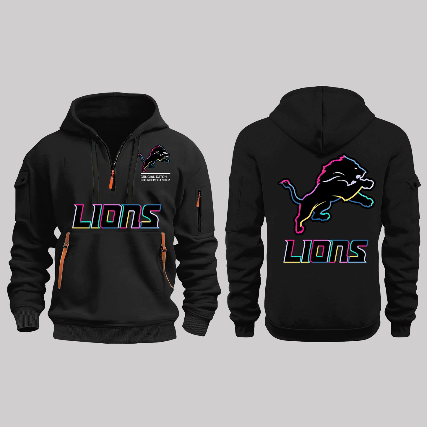 Detroit Lions 2025 Crucial Catch Zip Hoodie