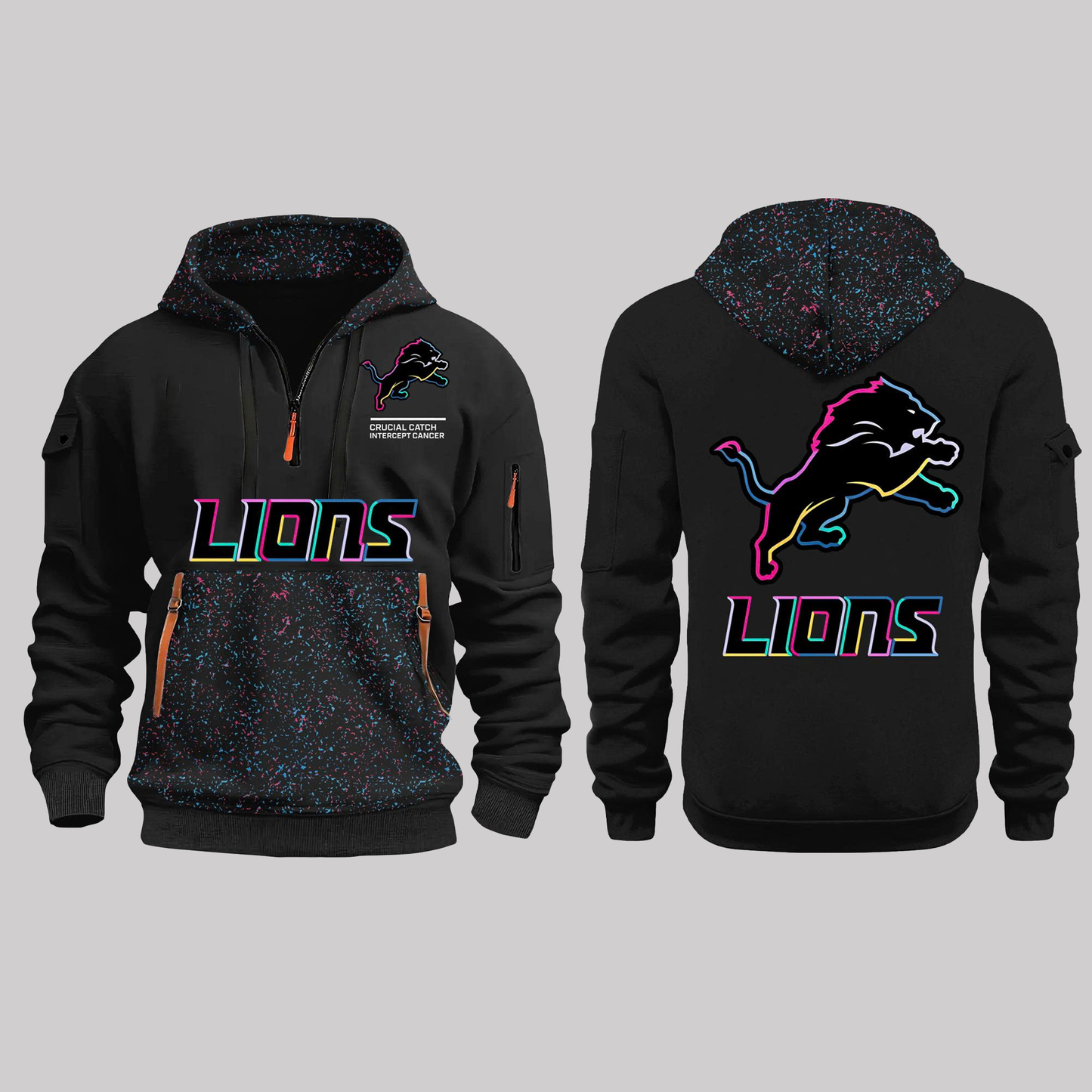 Detroit Lions 2025 Crucial Catch Zip Hoodie