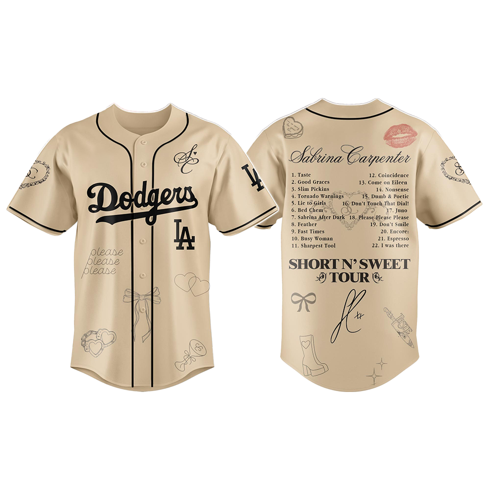 Dodgers x Sabrina Carpenter Short n’ Sweet Tour Jersey 2025