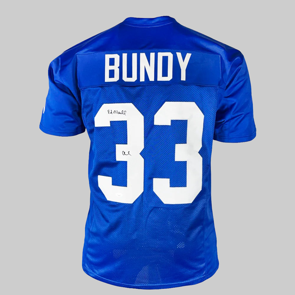 Ed O'Neill Ai Bundy Signed Ai Inscription Polk Hight Blue Football Jersey 2025