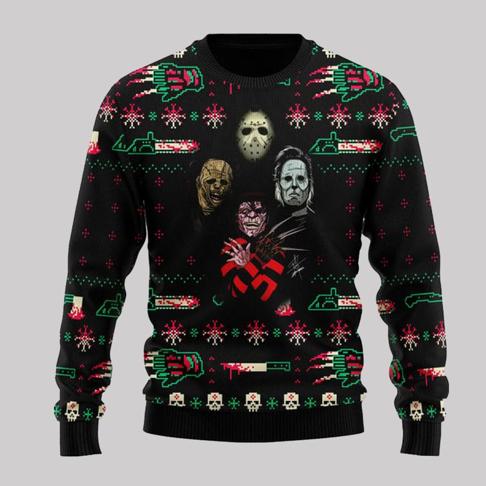 Horror Killer Christmas 2025 Hallowen Ugly Sweater