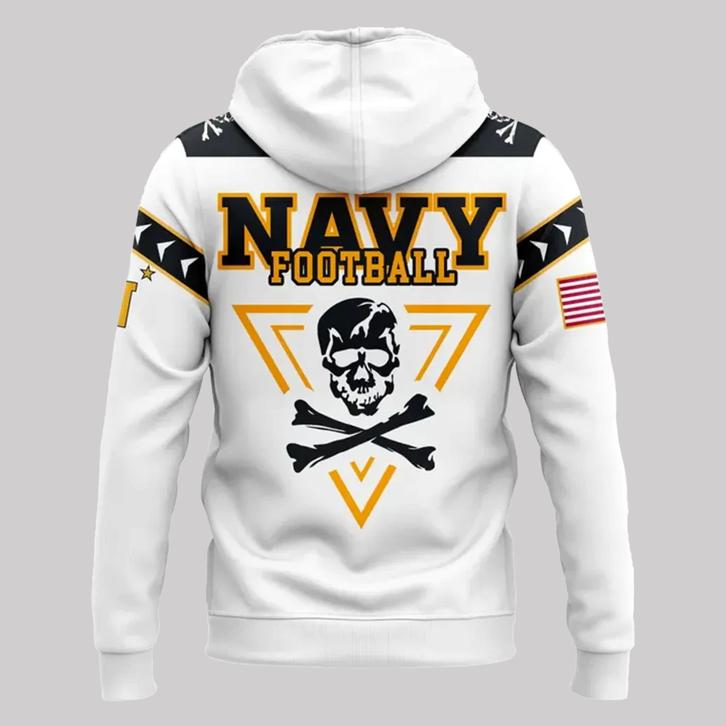 Jolly Rogers Navy Football Happy 250th Birthday Hoodie