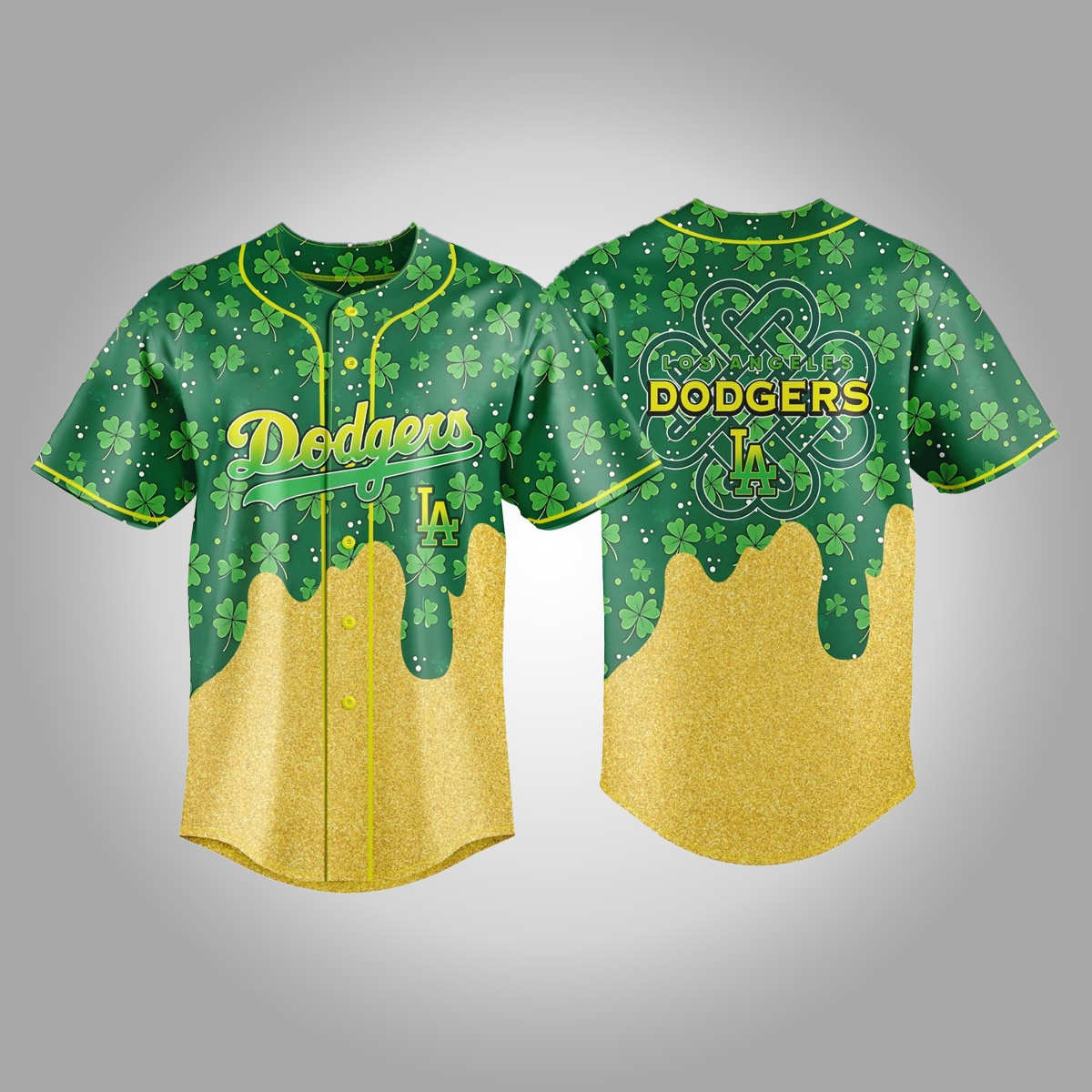 Los Angeles Dodger St Patrick's Day Lucky Baseball Jersey Clothingus Diamond