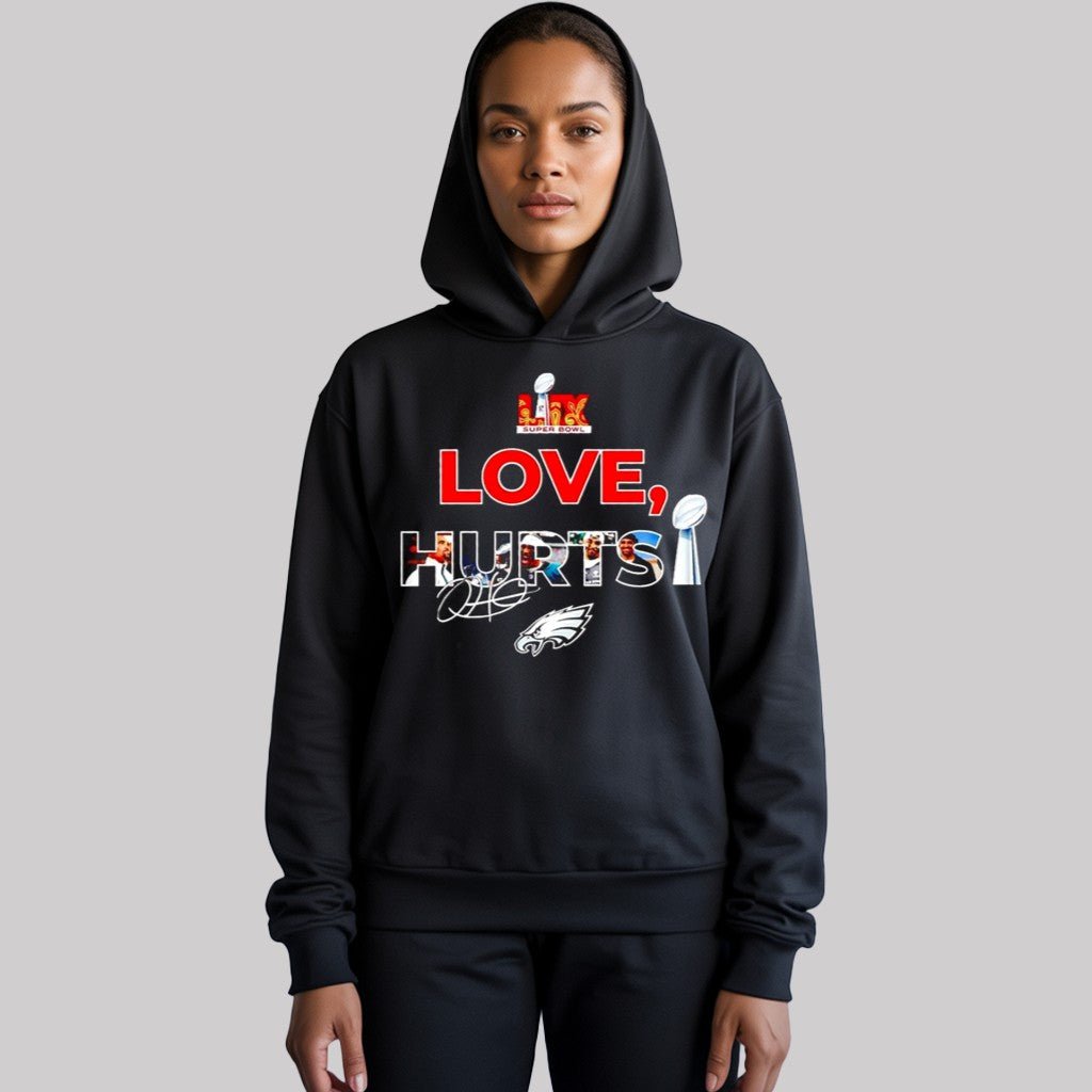 Love Jalen Hurts Super Bowl LIX Eagles Signature Shirt