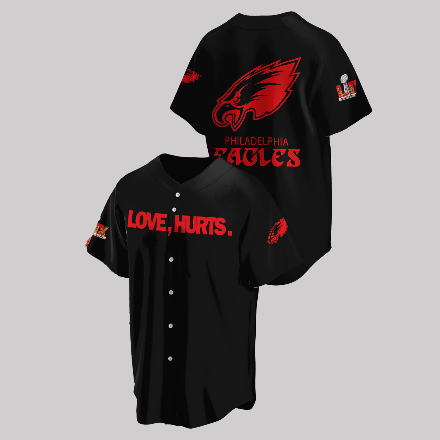 Philadelphia Eagles Love Hurts Super Bowl Lix Champions 2025 Jersey