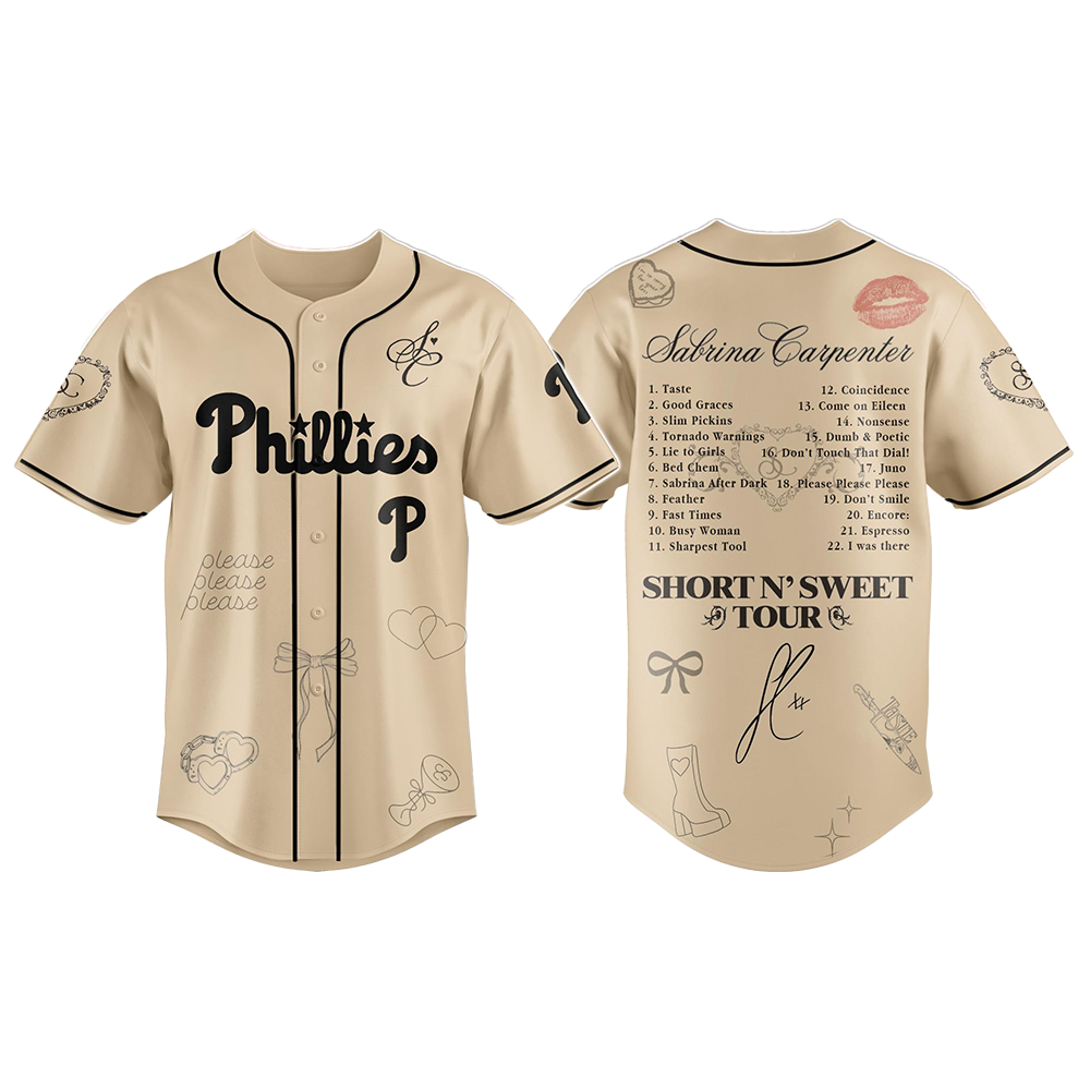 Phillies x Sabrina Carpenter Short n’ Sweet Tour Jersey 2025
