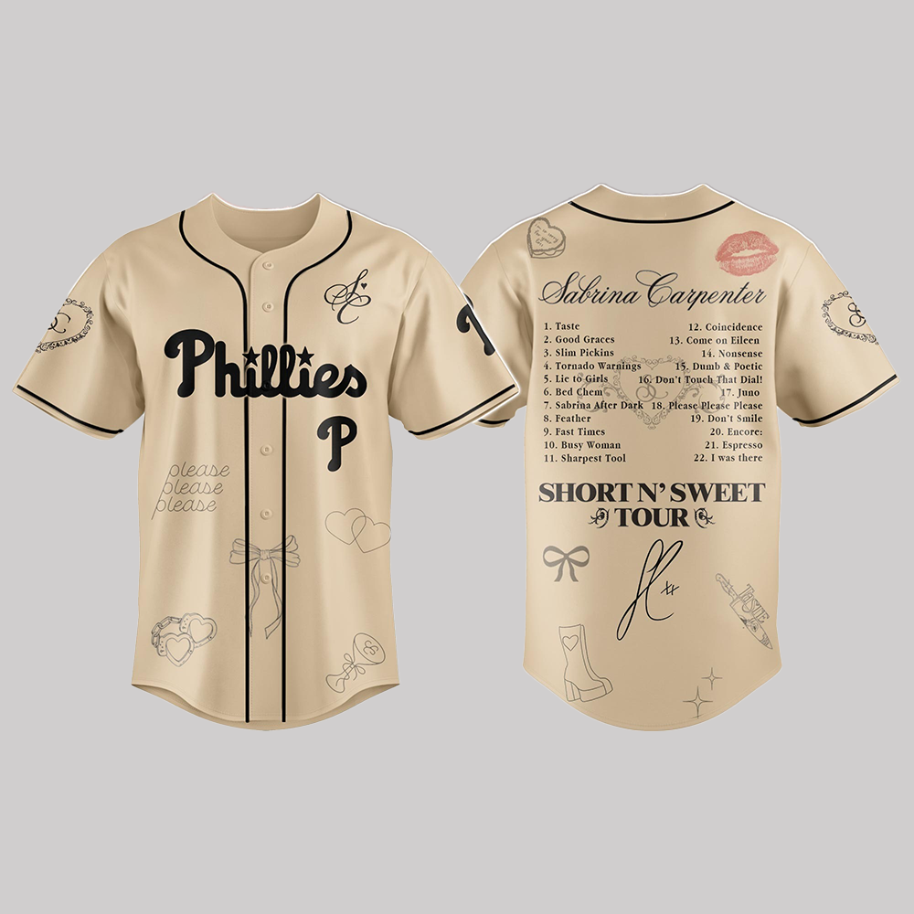 Phillies x Sabrina Carpenter Short n’ Sweet Tour Jersey 2025