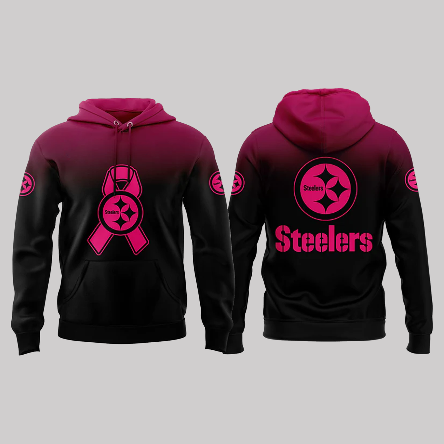 Pittsburgh Steelers 2025 Football Breast Cancer Hoodie
