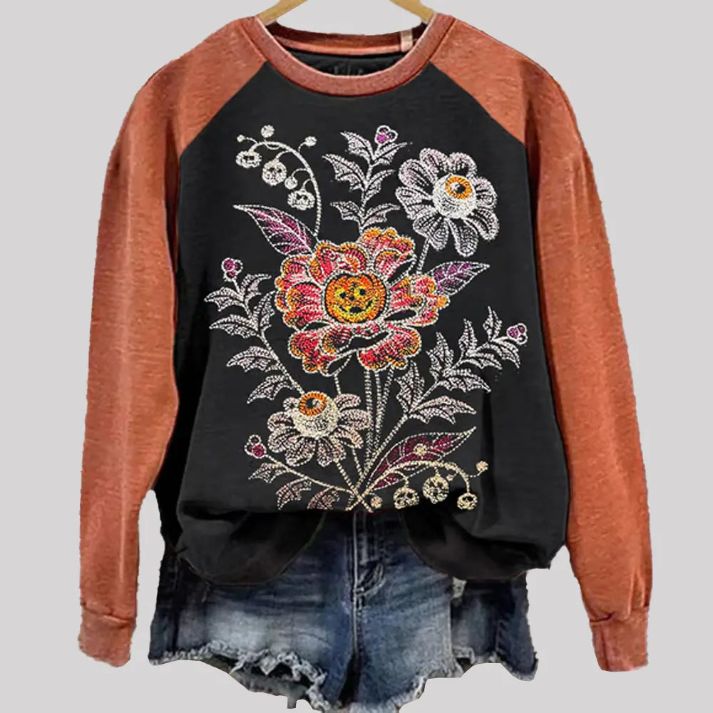 Pumpkin Flower Hallowen Sweatshirt 2025 - Clothingus Diamond