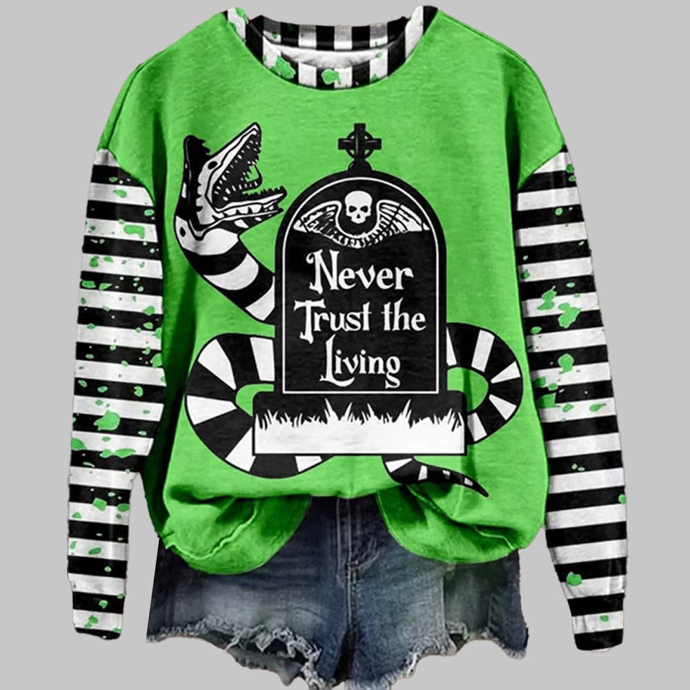 Sanke Never Trust The Living Hallowen Sweatshirt 2025