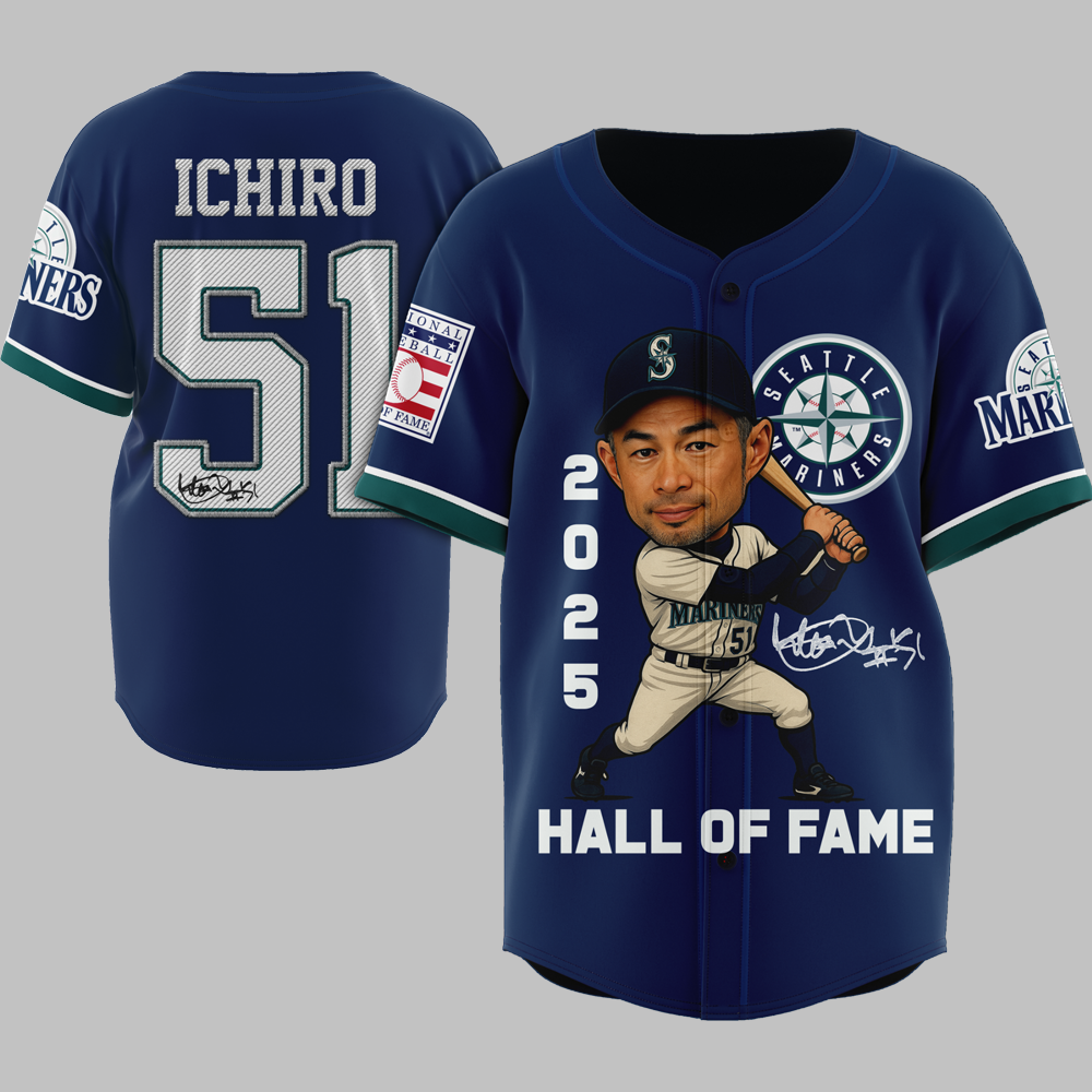 Seattle Mariners Suzuki Hall Of Fame Player Ichiro 2025 Baseball Jersey