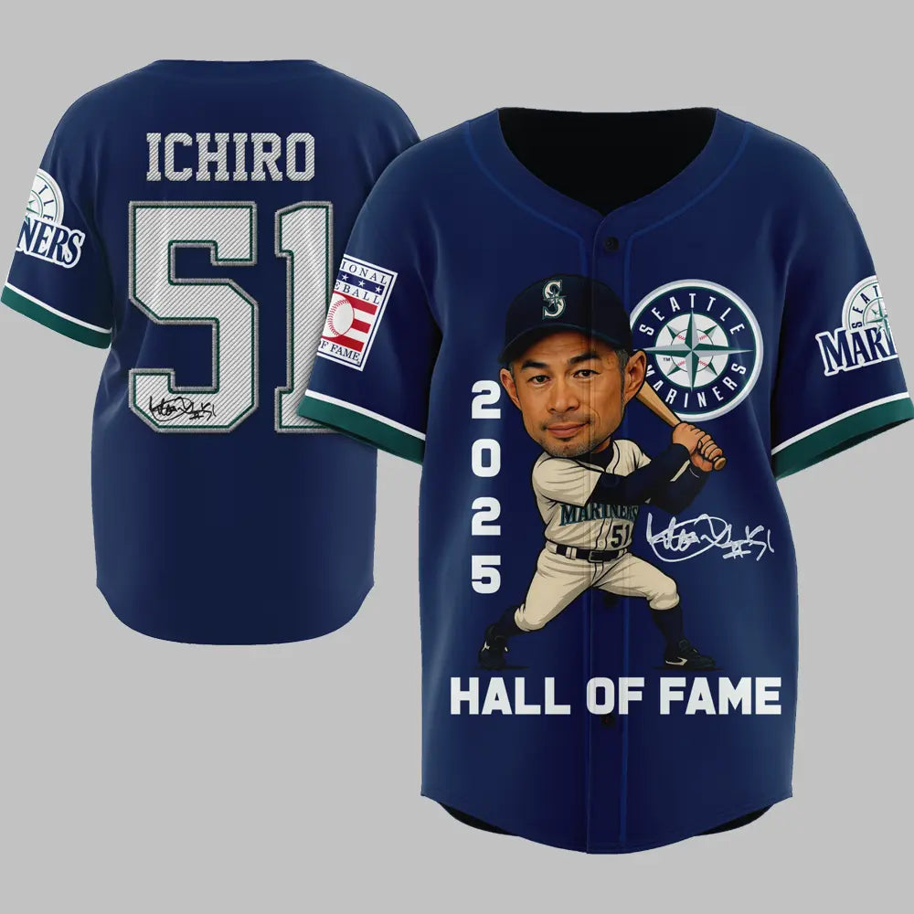 Seattle Mariners Suzuki Hall Of Fame Player Ichiro 2025 Baseball Jersey - Clothingus Diamond