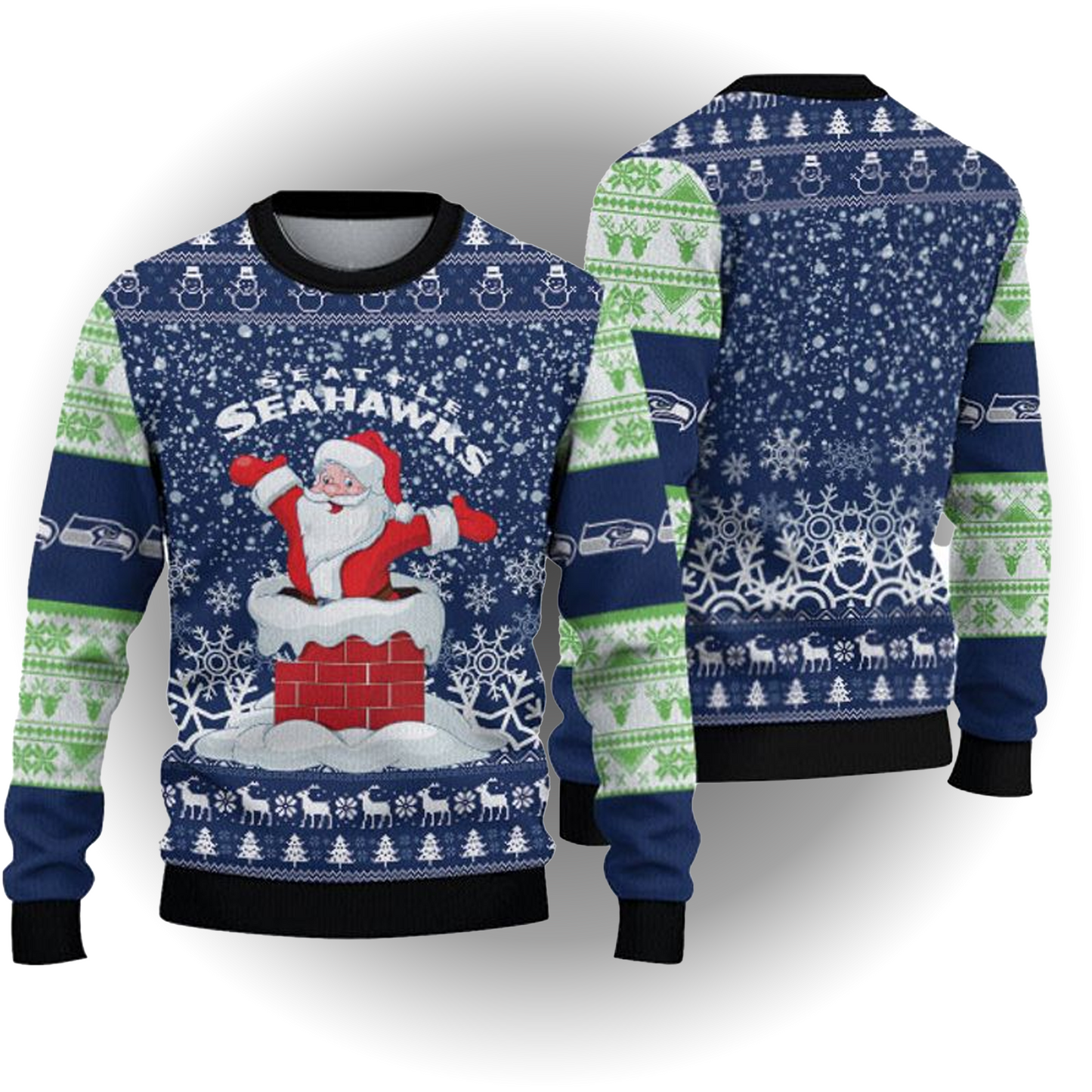 Seattle Seahawks “funny Santa” Ugly Christmas 2025 Sweatshirt - Clothingus Diamond