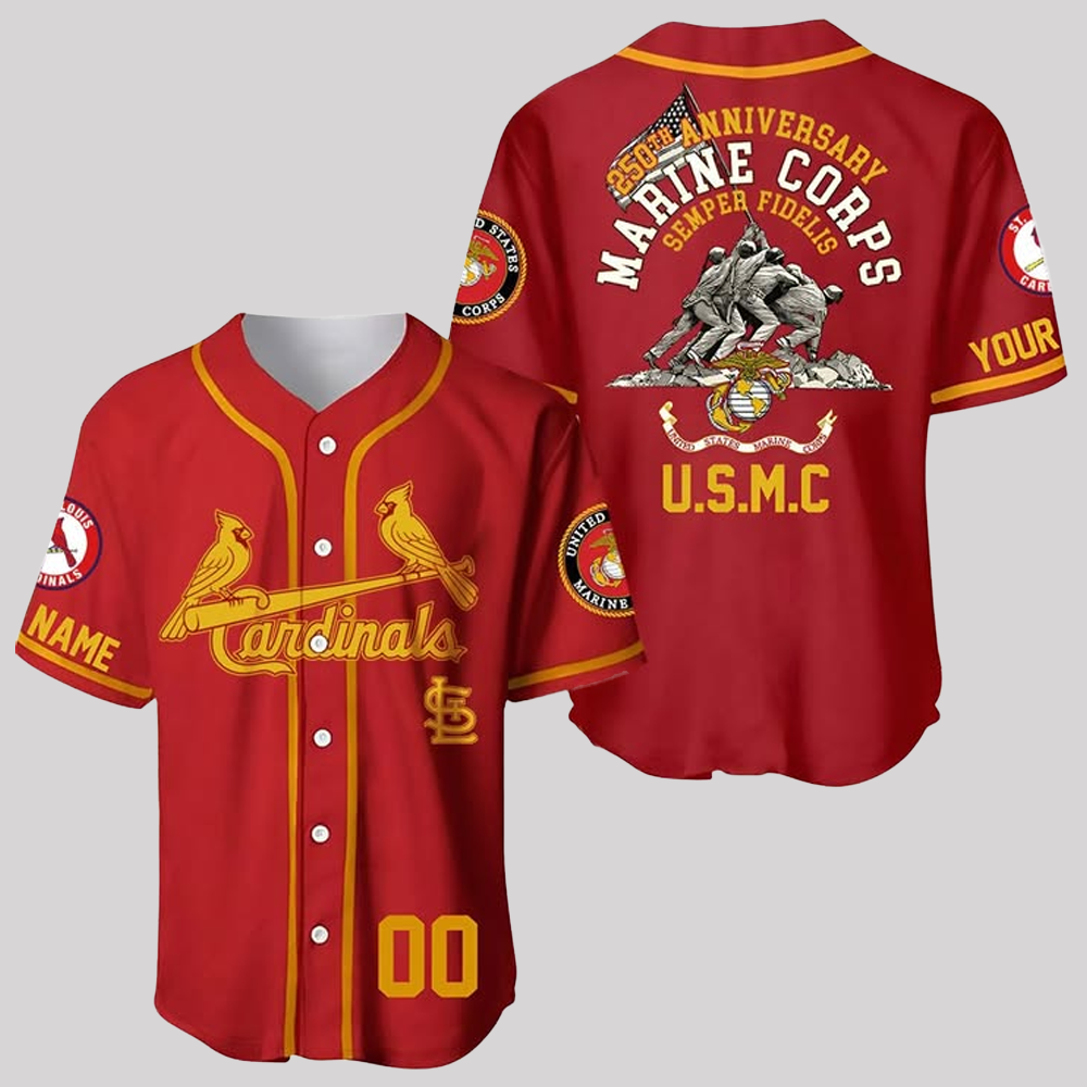 St. Louis Cardinals 250th Anniversary Marine Corps U.S.M.C Jersey 2025
