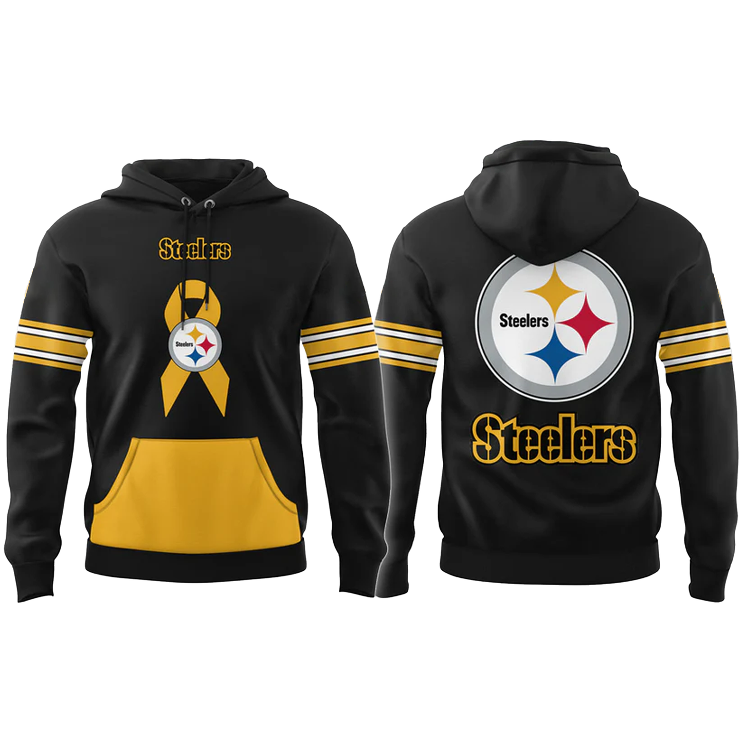 Steelers Football Intercept Cancer Black Hoodie