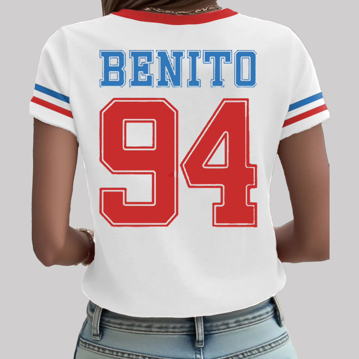 Women's Bunny Football Music Lover Printed Team Benito 94 Shirt