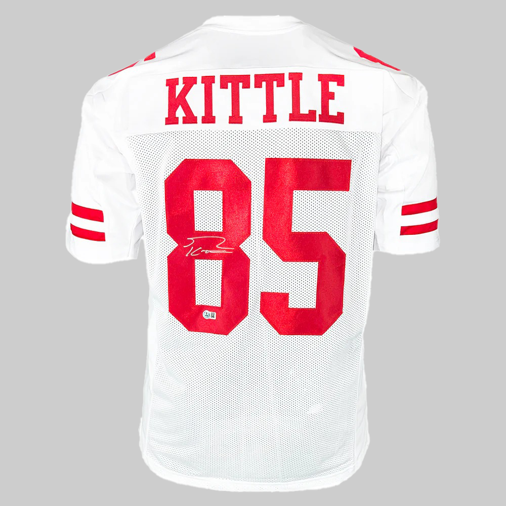 George Kittle Signed San Fancisco White Football Jersey 2025