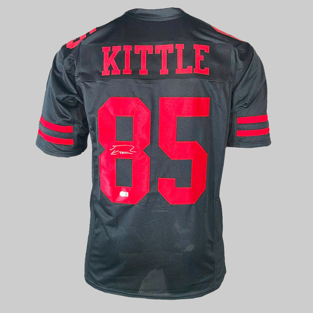 George Kittle Signed San Fancisco Black Football Jersey 2025