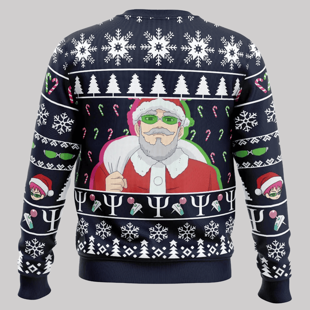 2025 Saiki Claus Isn’t Real The Disastrous Life of Saiki K Ugly Christmas Sweater