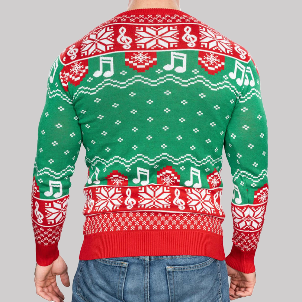 Music Band Efl Road Cross Walk Elves Knitted Ugly Christmas 2025 Sweater