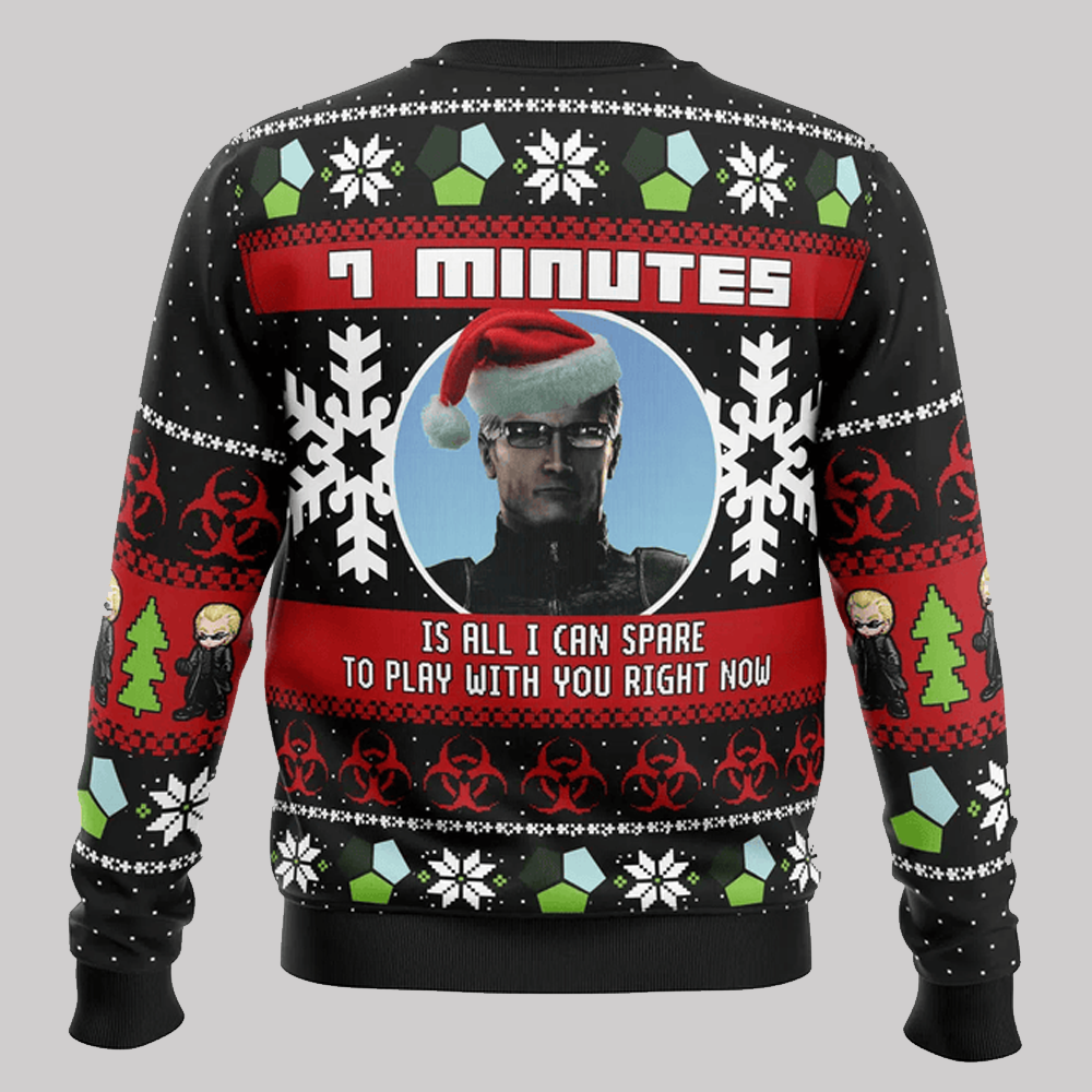 7 Minutes Albert Wesker Resident Evil Ugly Christmas 2025 Sweater