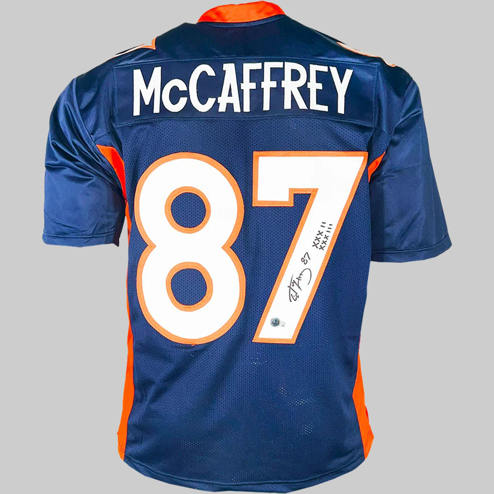 Ed McCaffrey Signed Inscription Denver Blue Football Jersey 2025
