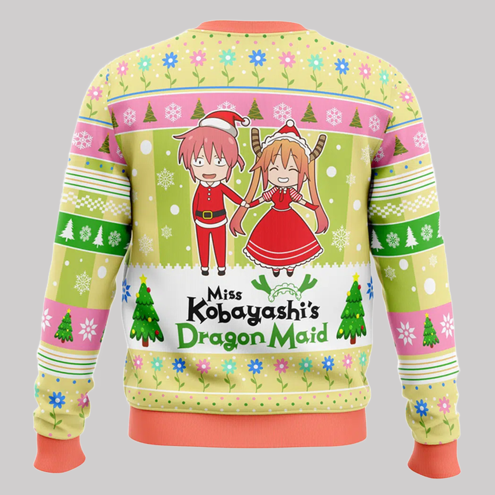 2025 Kobayashi And Tooru Miss Kobayashi’s Dragon Maid Ugly Christmas Sweater