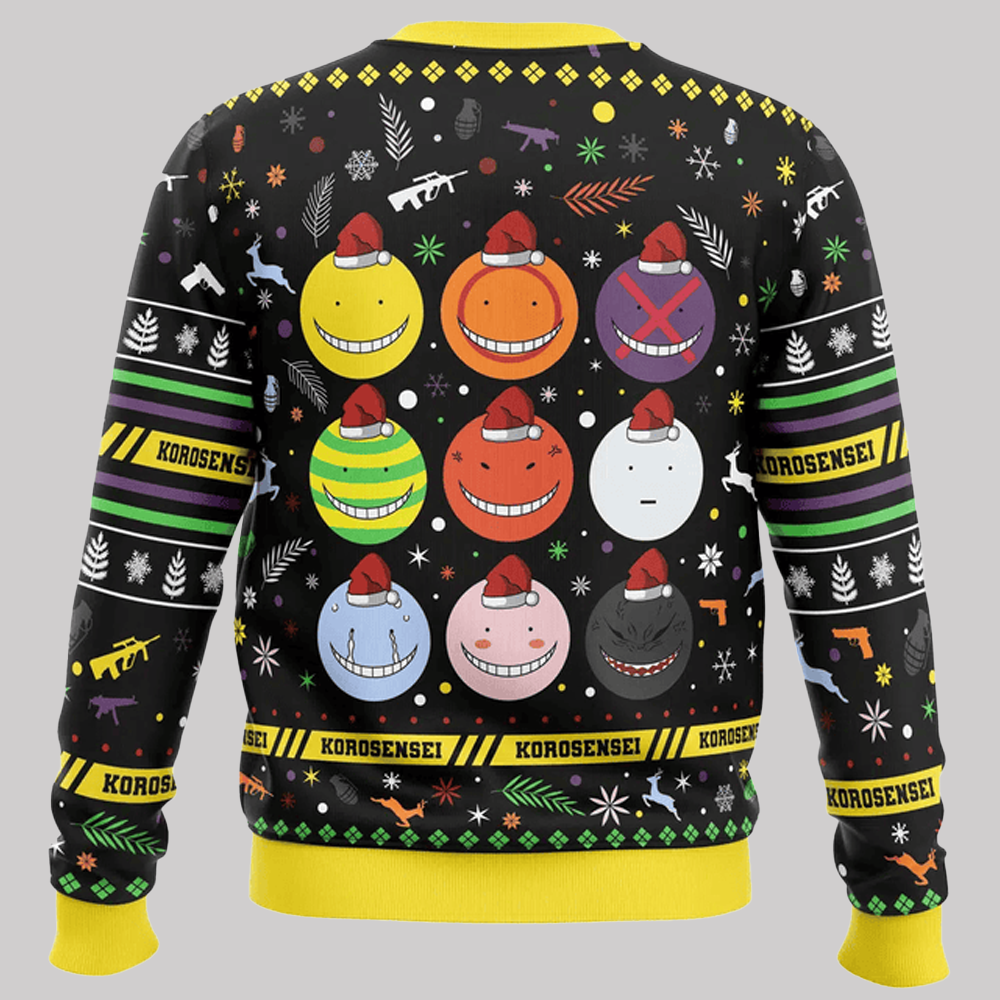 2025 Korosensei Expressions Assassination Classroom Ugly Christmas Sweater