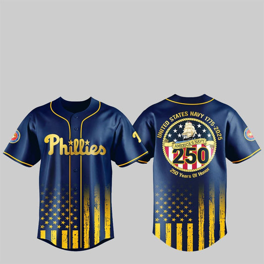 Phillies US NAVY 250th Birthday Celebration Jersey