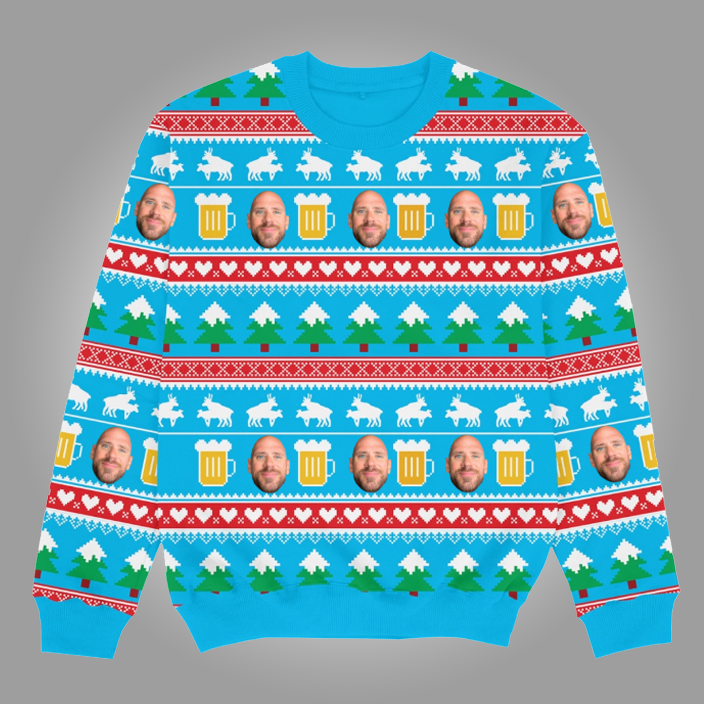 2025 Beer Pattern Personalisierbar Christmas Sweater Clothingus Diamond