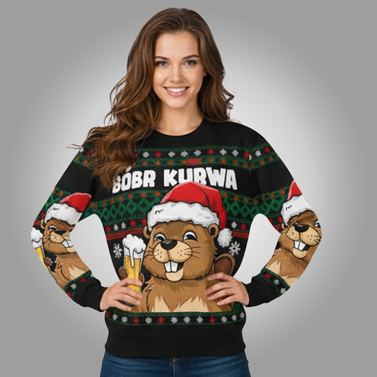 2025 Bobr Kurwa Christmas Ugly Sweater Clothingus Diamond