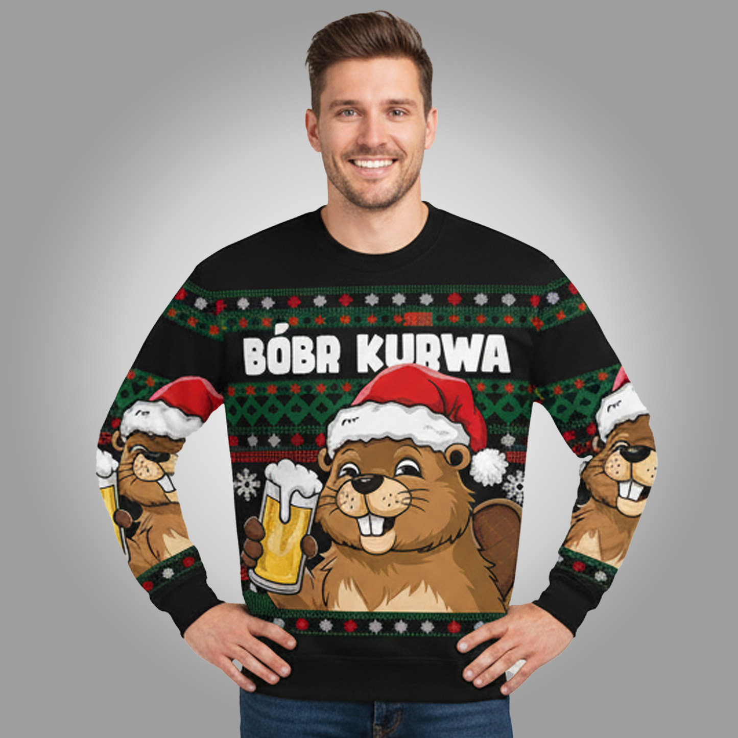 2025 Bobr Kurwa Christmas Ugly Sweater Clothingus Diamond
