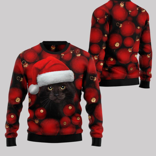 2025 Christmas Black Cat Christmas Ugly Christmas Sweater
