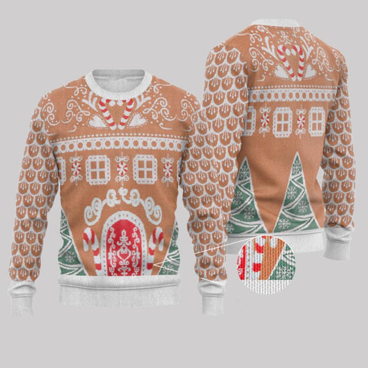 2025 Christmas Gingerbread House Ugly Christmas Sweater